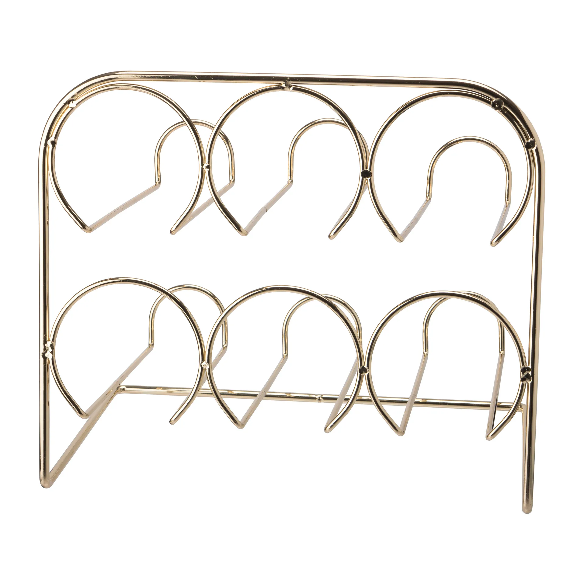 Beda vinstativ 6 flasker 29 cm, Messing Dorre