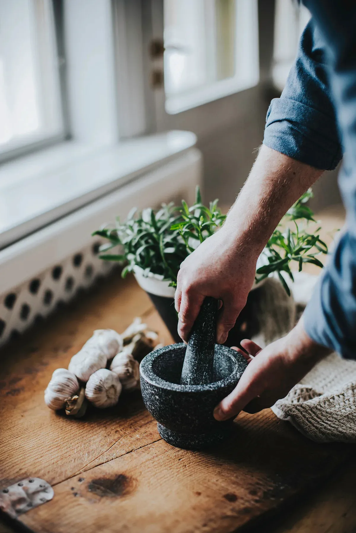 Birkedal morter Ø 13 cm, Granitt Dorre