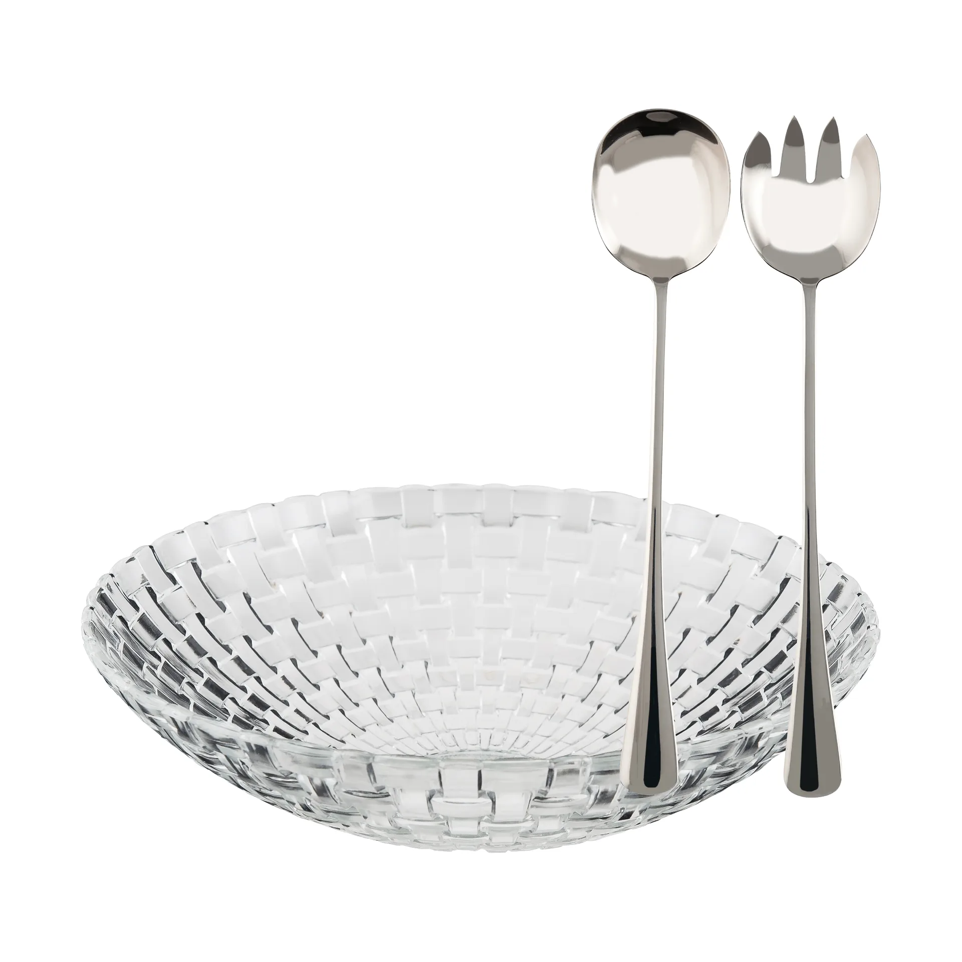 Glitter salatskålsett, Glass-rustfritt stål, 3 deler Dorre