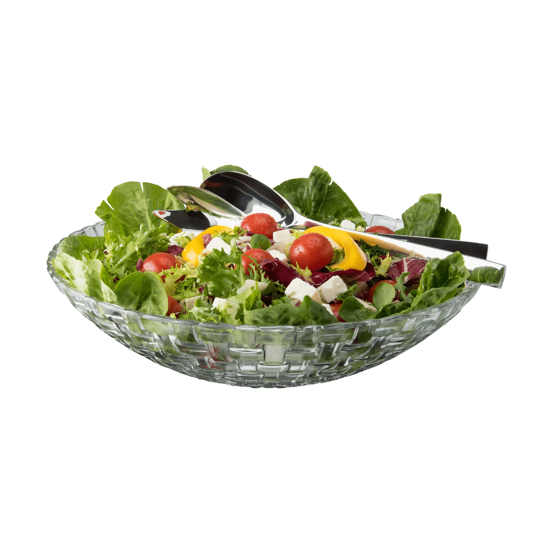 Glitter salatskålsett, Glass-rustfritt stål, 3 deler Dorre