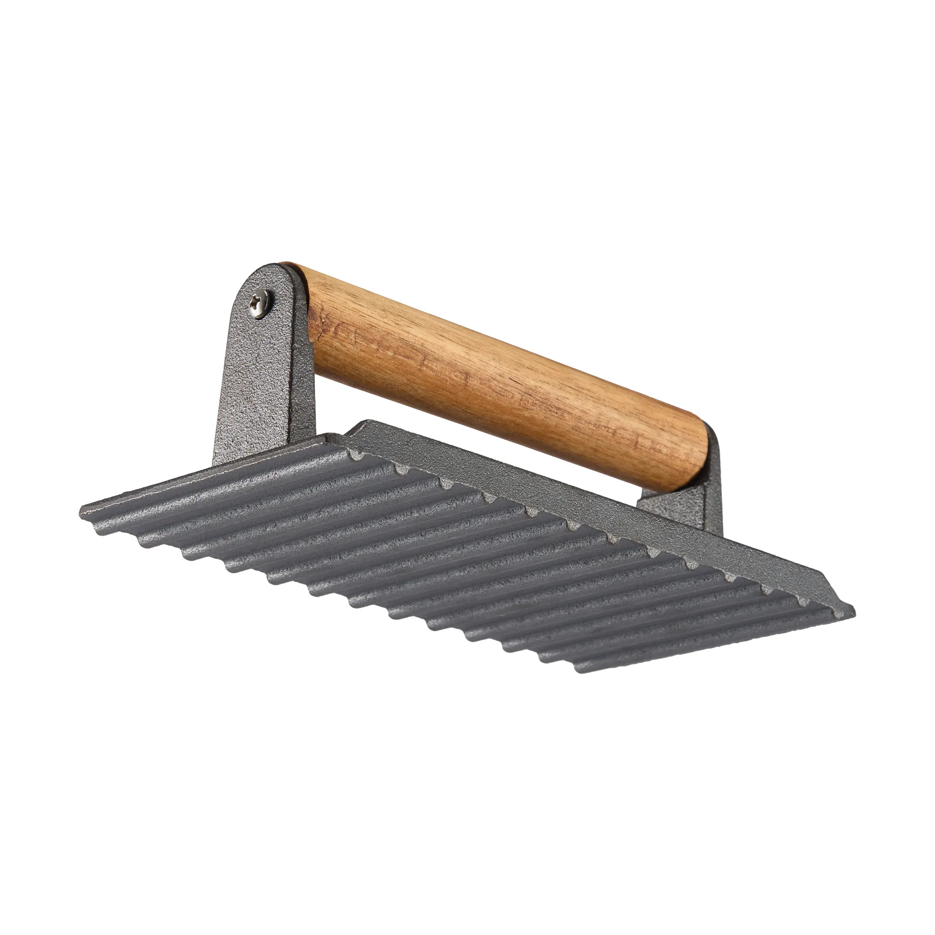 Griffin grillpresse/stekevekt, Støpejern, trehåndtak, 20×10 cm Dorre