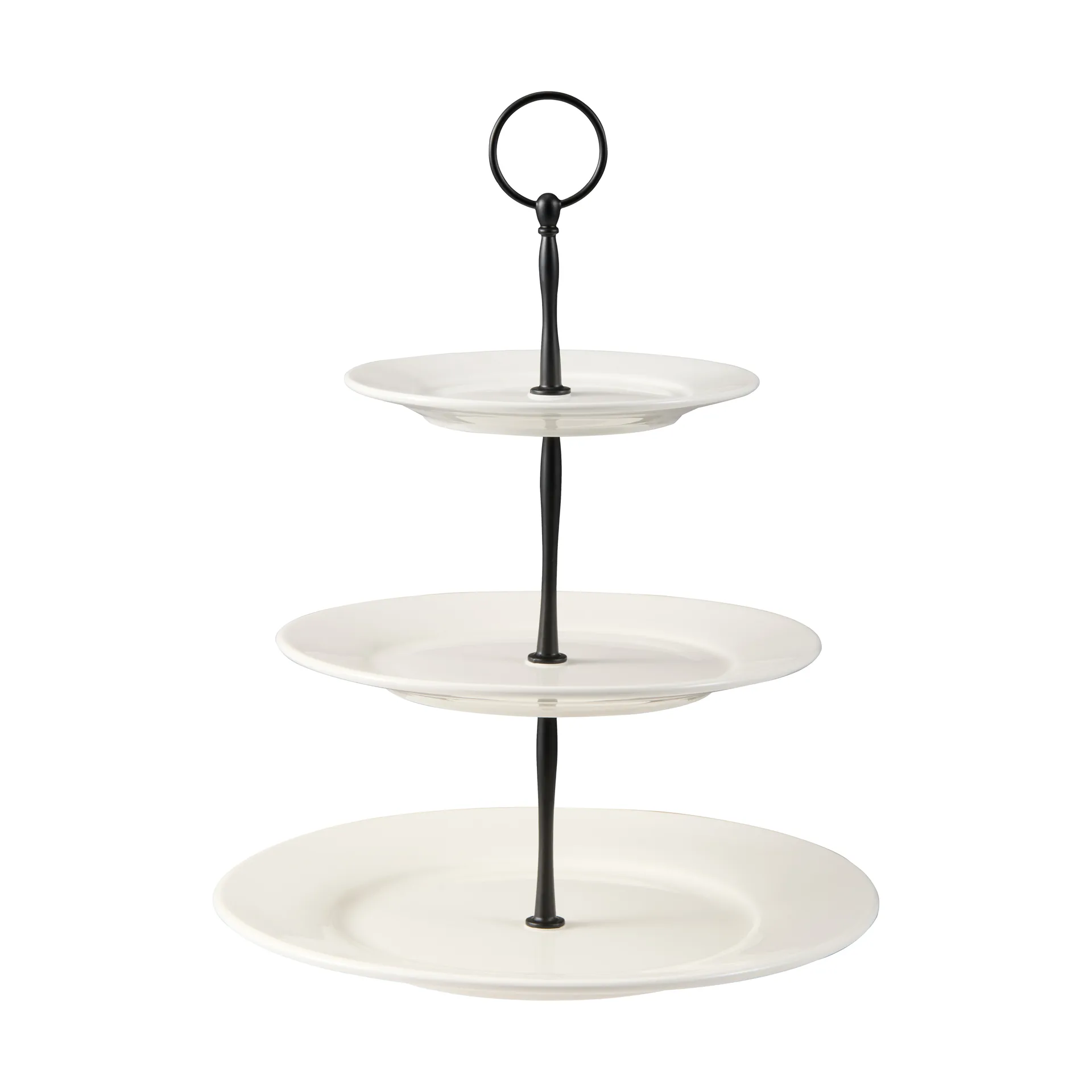 Kafi kakefat 3 etasjer porselen, Hvit Dorre