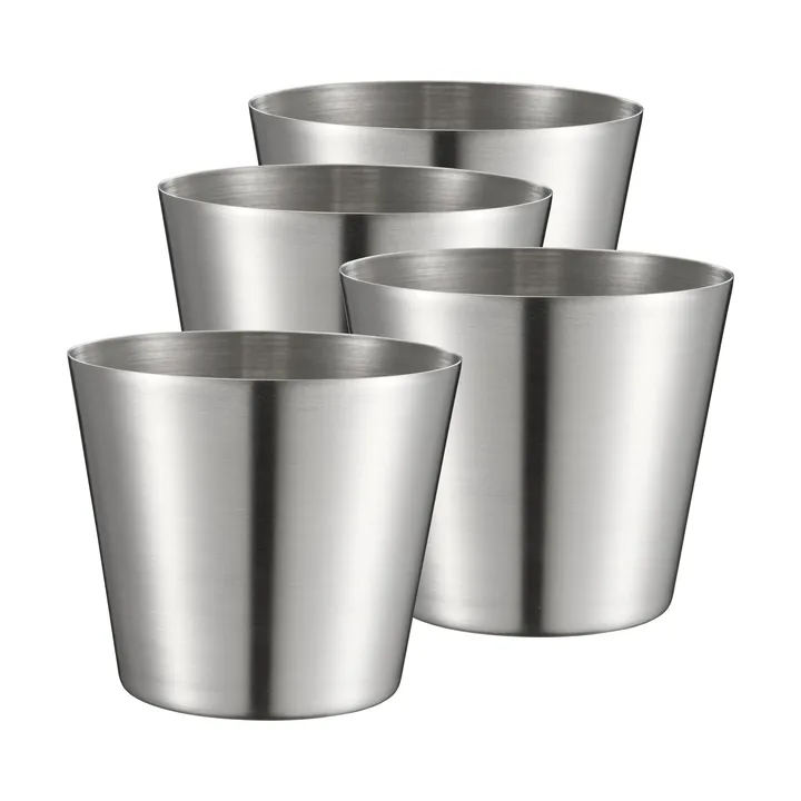 Peg pommes-/serveringskopp - Rustfritt stål, 4‑pakning, Ø9,5 cm - Dorre