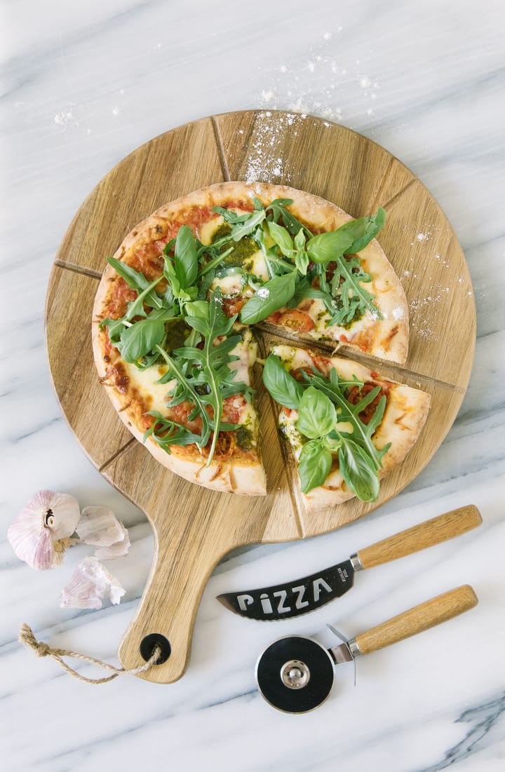 Pino pizzasett kniv og pizzahjul - Akasie-rustfritt stål - Dorre