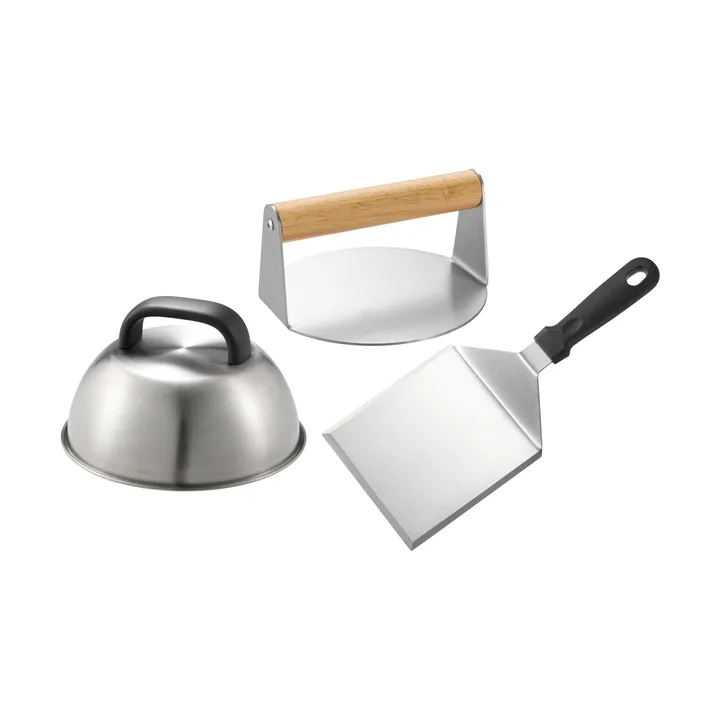 Sarika smashburger-set - Rustfritt stål, 3 deler - Dorre