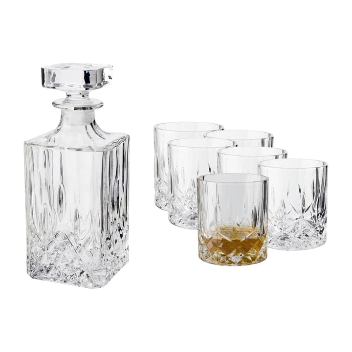 Vide whiskeysett karaffel og 6 stk. whiskeyglass - Krystallglass - Dorre