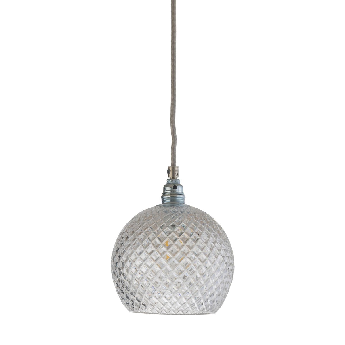 Bilde av EBB & FLOW Rowan taklampe Chrystal Ø 155 cm Small check m. sølvledning