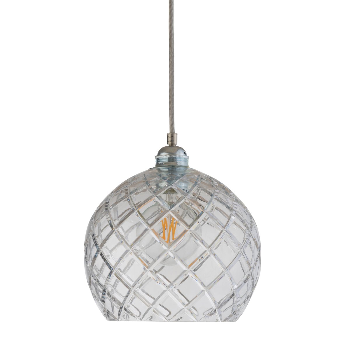 Bilde av EBB & FLOW Rowan taklampe Crystal Ø 22 cm Medium check m. sølvledning