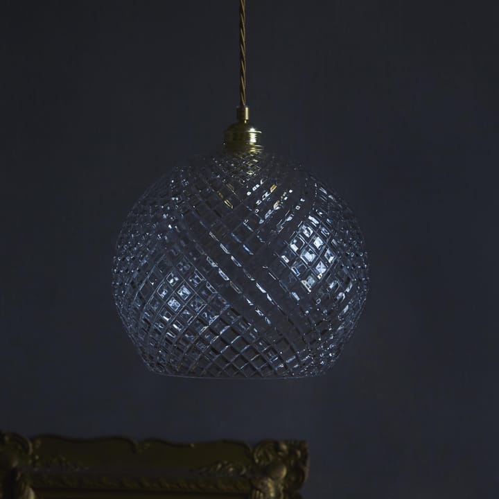 Rowan taklampe Crystal Ø 22 cm, Small check m. gulledning EBB & FLOW