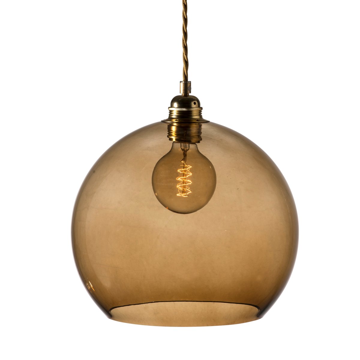 Bilde av EBB & FLOW Rowan taklampe L Ø 28 cm Chestnut brown