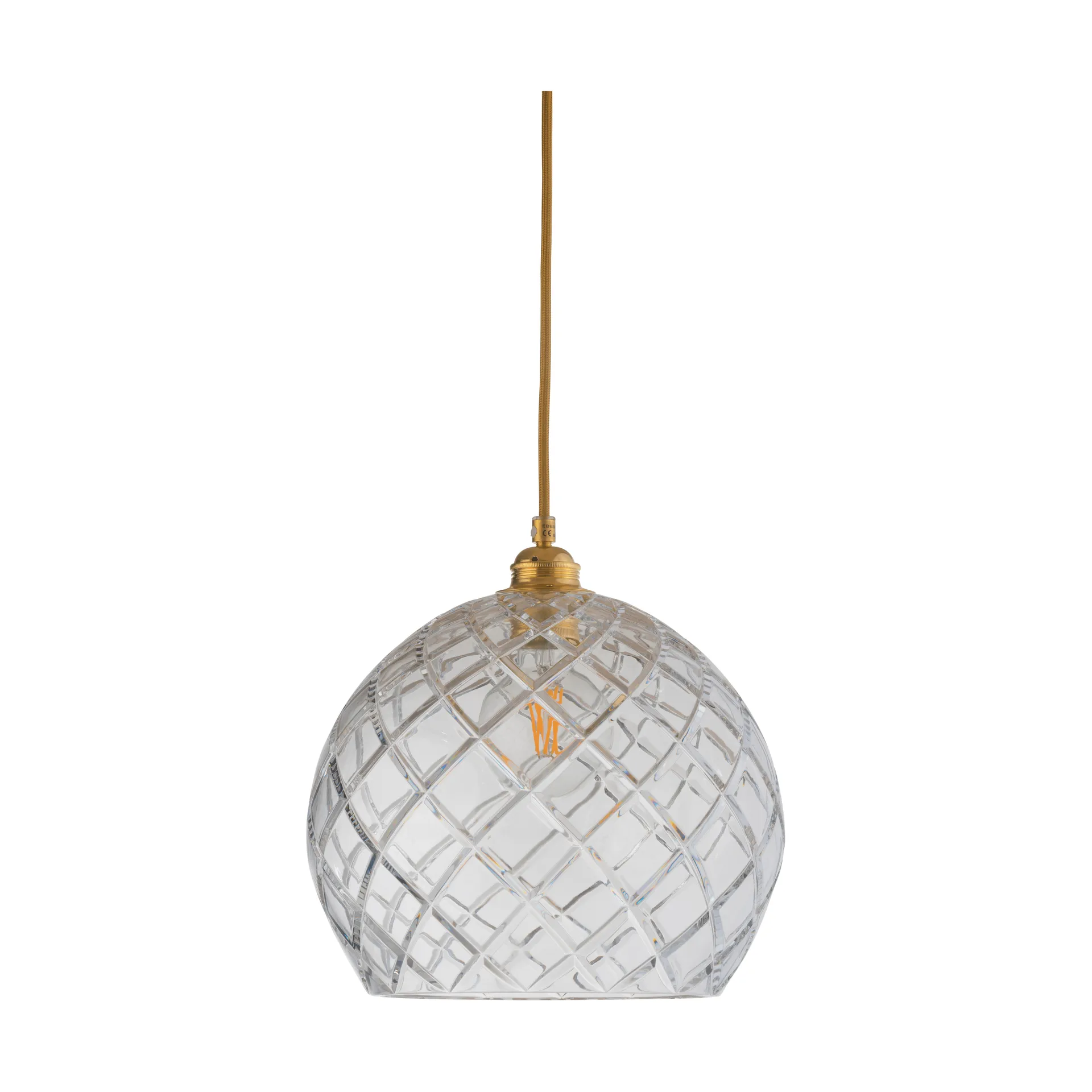 Rowan taklampe L, Ø 28 cm, Crystal, large check EBB & FLOW