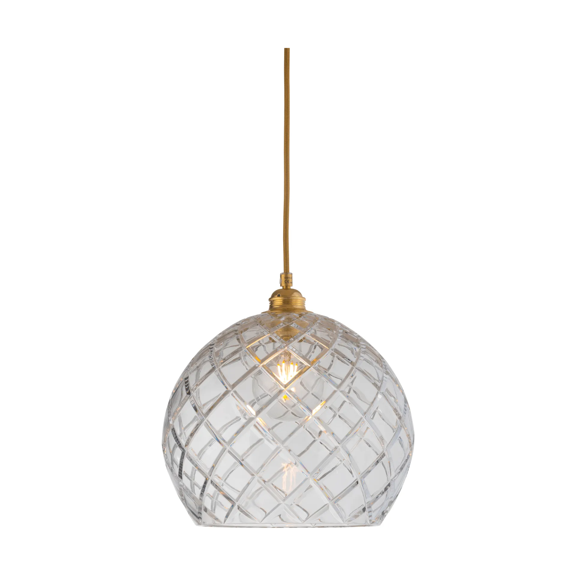 Rowan taklampe L, Ø 28 cm, Crystal, large check EBB & FLOW