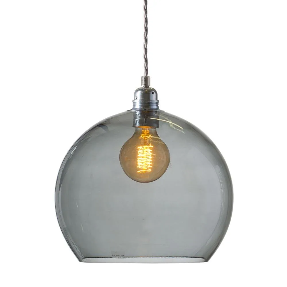 Rowan taklampe L, Ø 28 cm, smokey grey EBB & FLOW