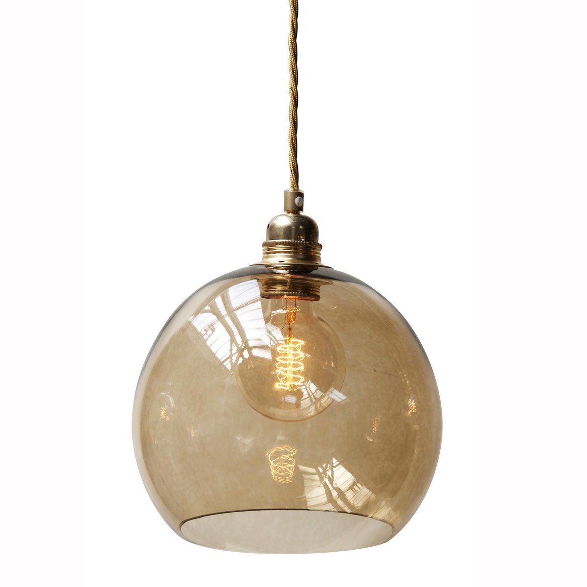 Bilde av EBB & FLOW Rowan taklampe M Ø 22 cm chestnut brown