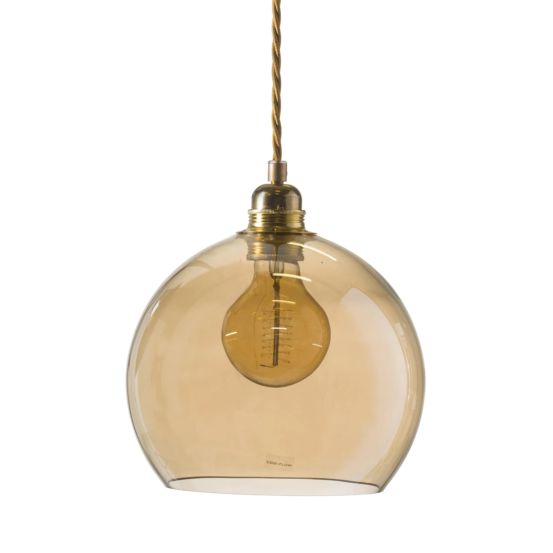 Rowan taklampe M, Ø 22 cm, golden smoke EBB & FLOW