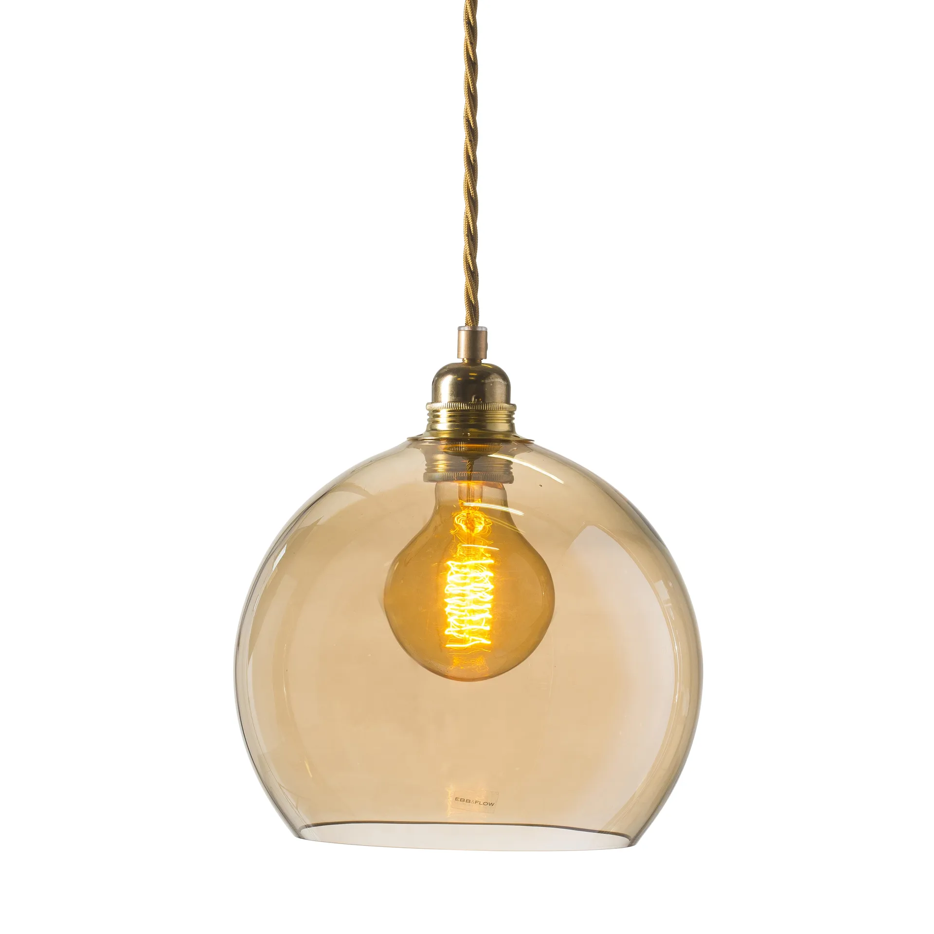 Rowan taklampe M, Ø 22 cm, golden smoke EBB & FLOW