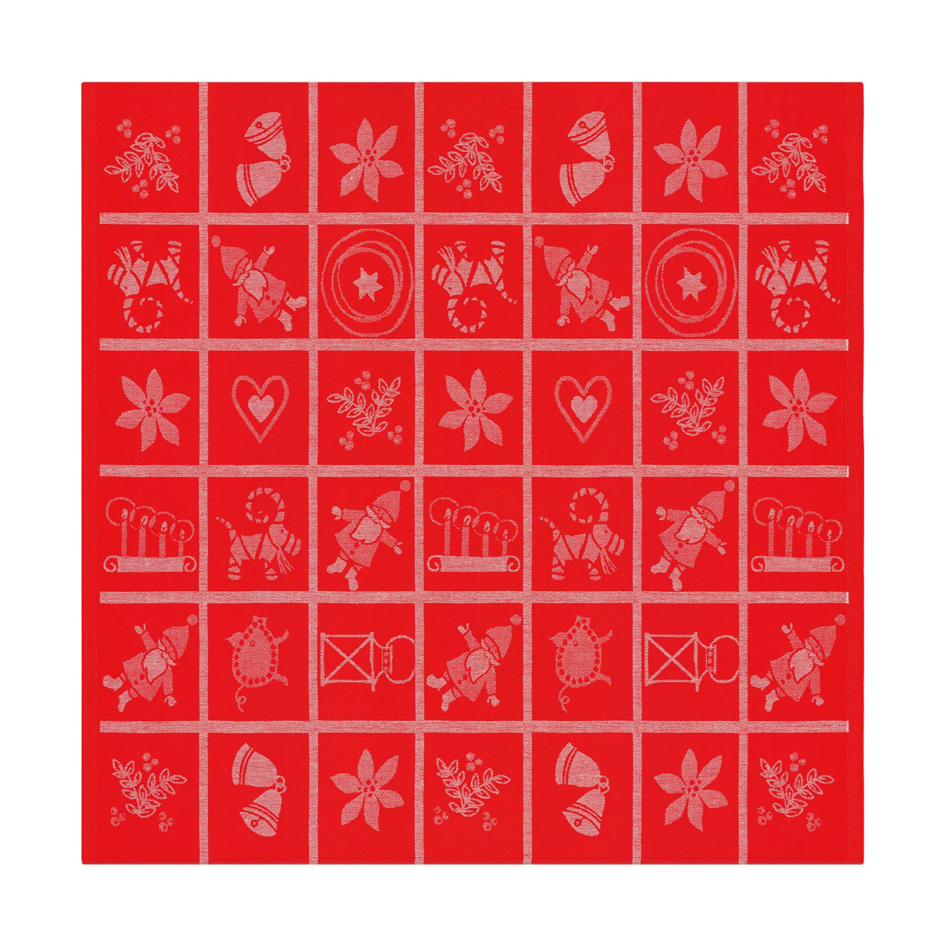 Adventruta bordduk 80x80 cm, Rød Ekelund Linneväveri