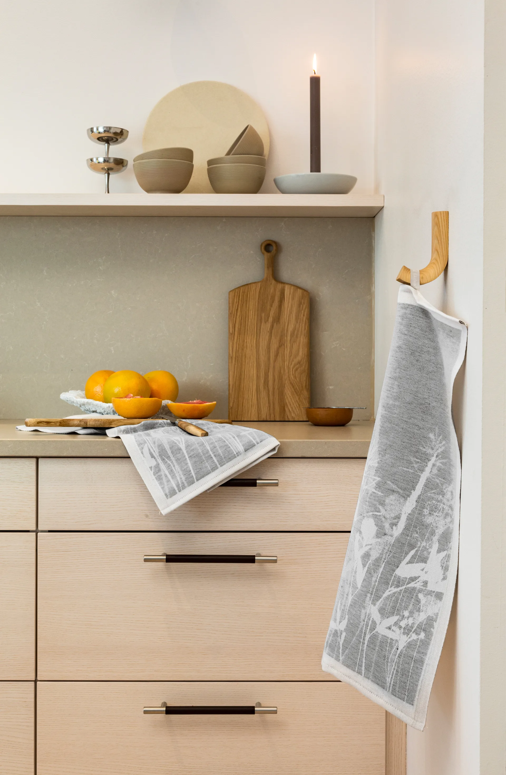 Airy kjøkkenhåndkle 35 x 50 cm, Grå Ekelund Linneväveri