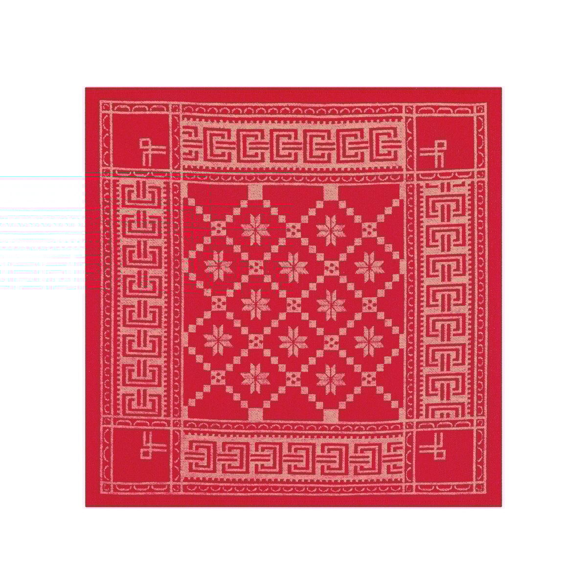 Ekelund Linneväveri Åttebladrose serviett 50x50 cm | Skandinavisk Design | Tøyservietter | Rød