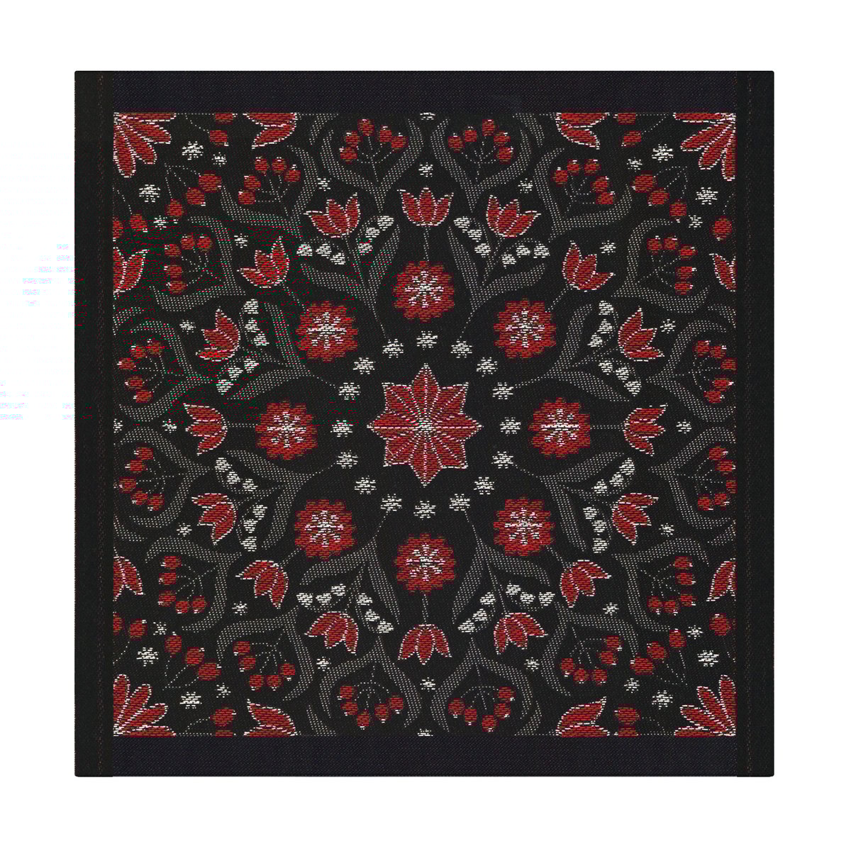 Ekelund Linneväveri Bettys jule serviett 35x35 cm Rød-svart