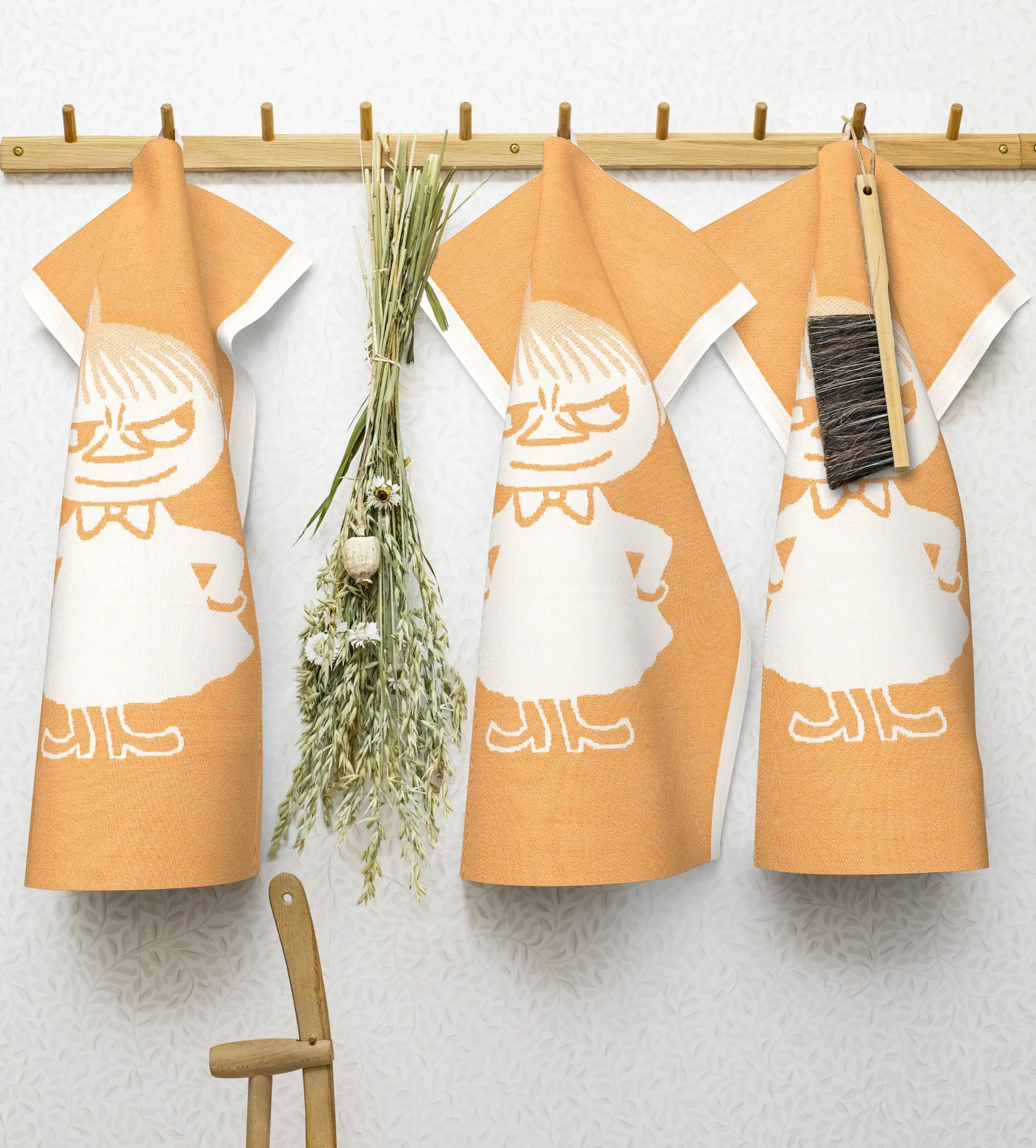 Big little My kjøkkenhåndle oransje, 35 x 50 cm Ekelund Linneväveri