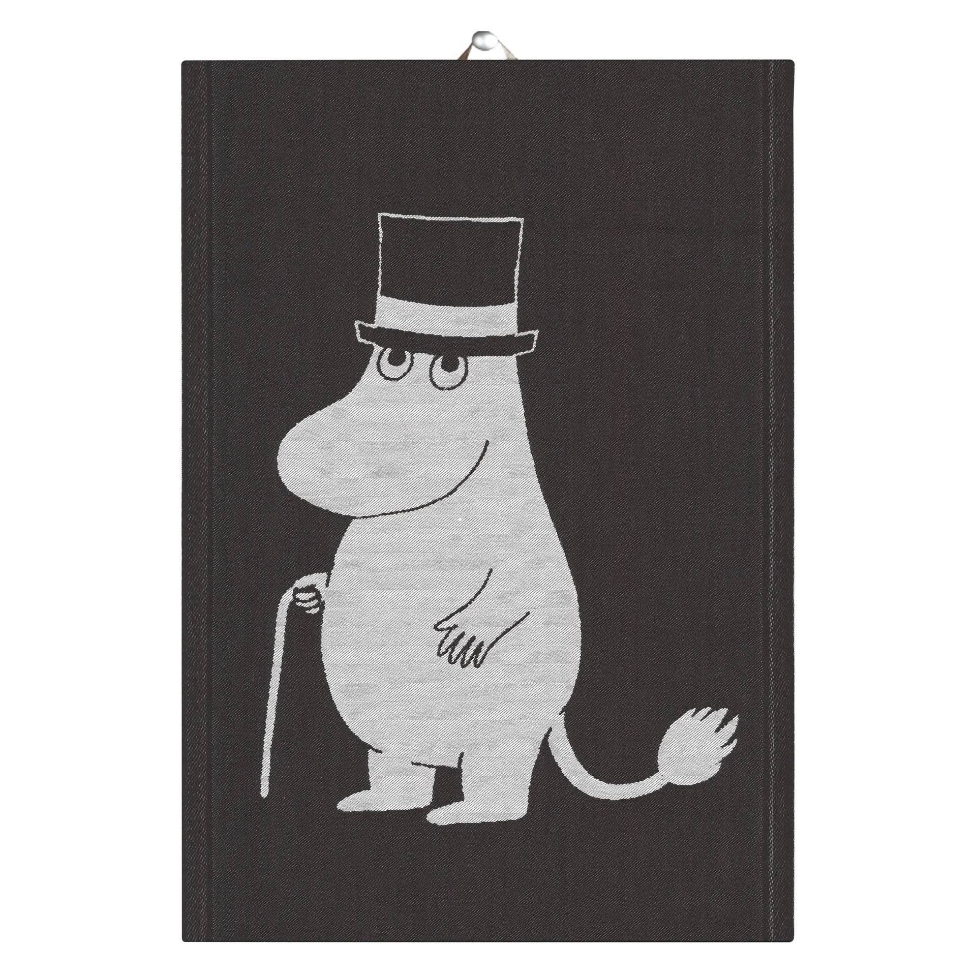 Big Moominpappa kjøkkenhåndkle 35x50 cm, Svart Ekelund Linneväveri