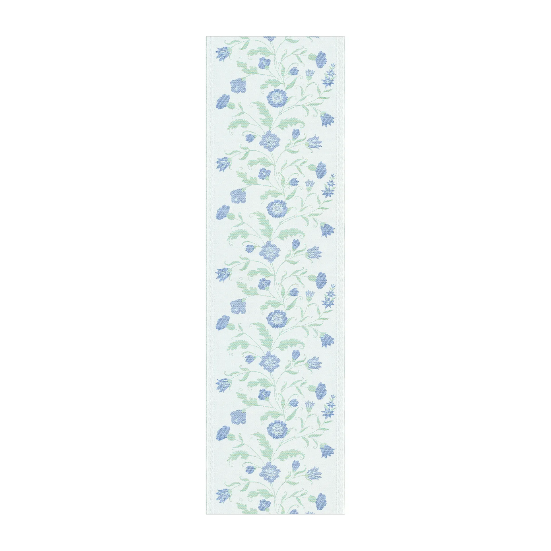 Blå blomst løper, 35 x 120 cm Ekelund Linneväveri