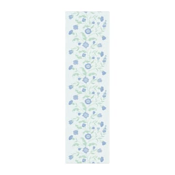 Blå blomst løper - 35 x 120 cm - Ekelund Linneväveri