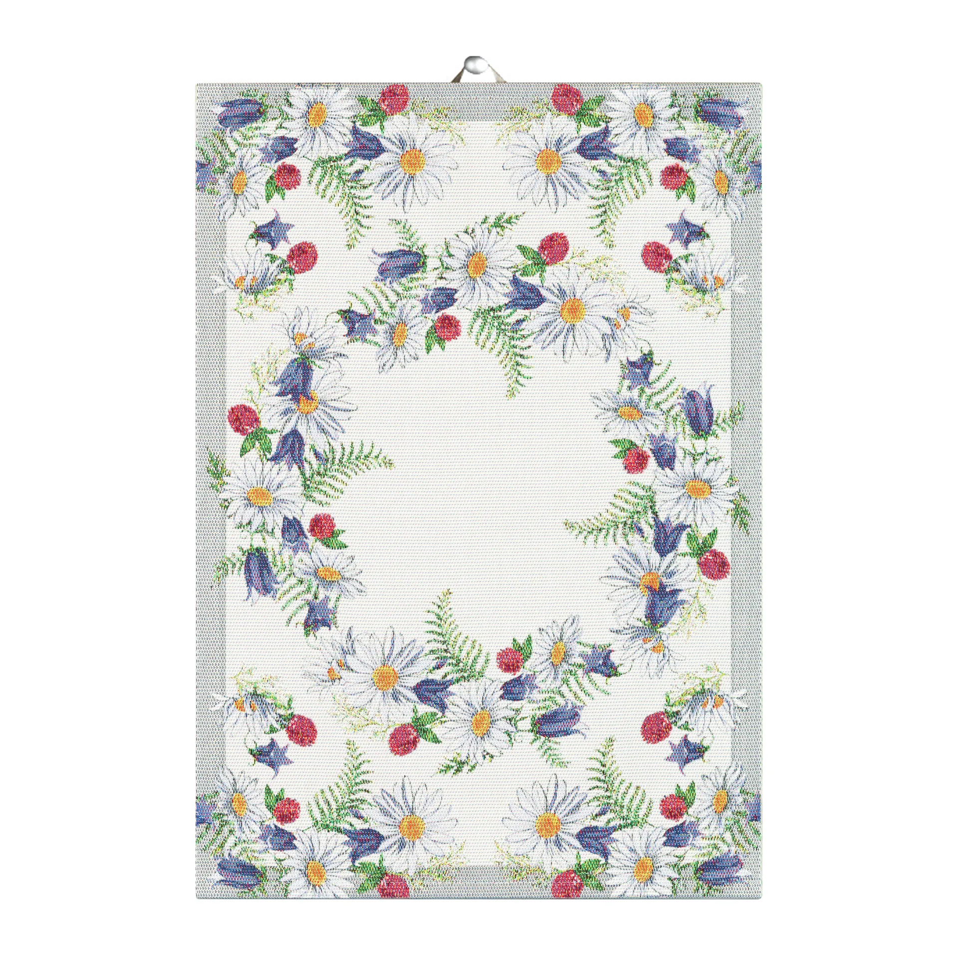 Blomkrans kjøkkenhåndkle 35x50 cm, Multi Ekelund Linneväveri