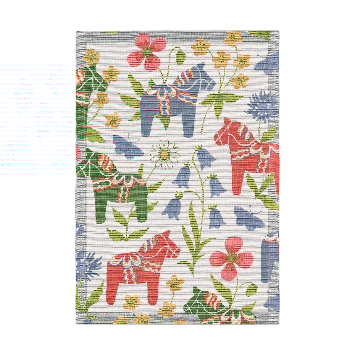 Ekelund Linneväveri Blomsterhest kjøkkenhåndkle 35x50 cm Multi