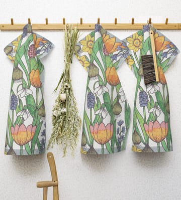 Blomsterløk kjøkkenhåndkle - 35 x 50 cm - Ekelund Linneväveri