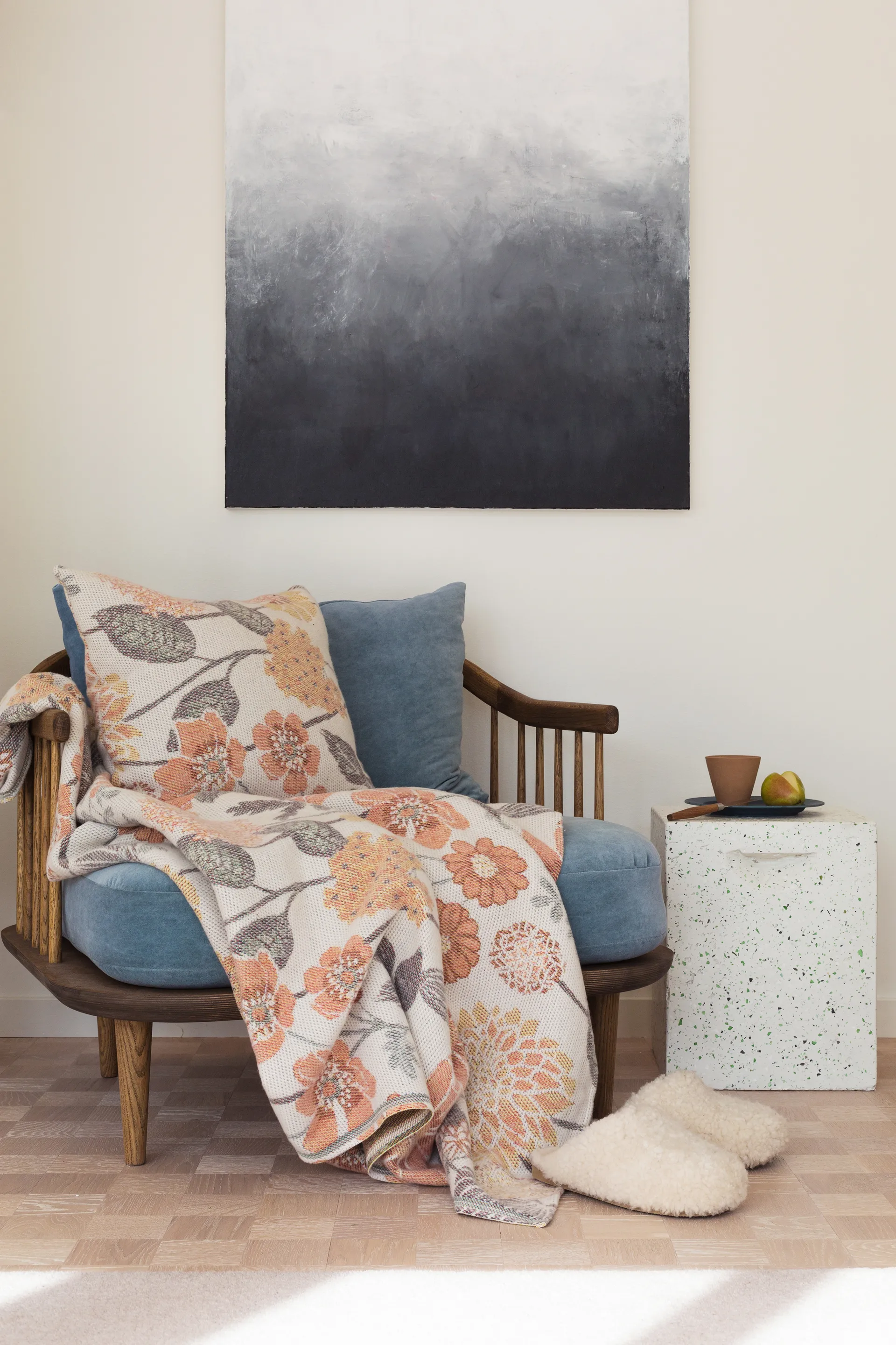 Bodum bomullspledd 140 x 170 cm, Oransje Ekelund Linneväveri