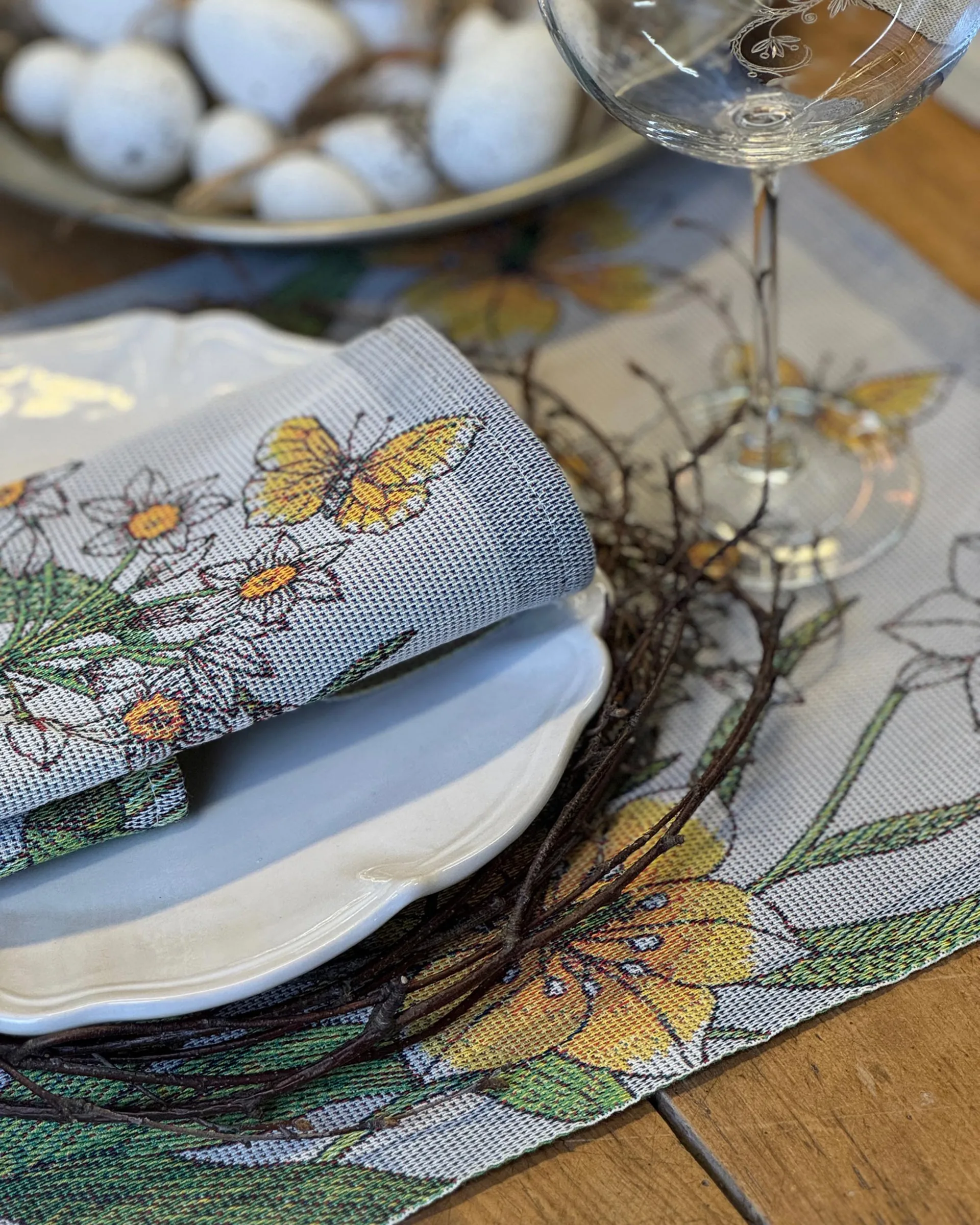 Daffodil spisebrikke 35x48 cm, Gul Ekelund Linneväveri