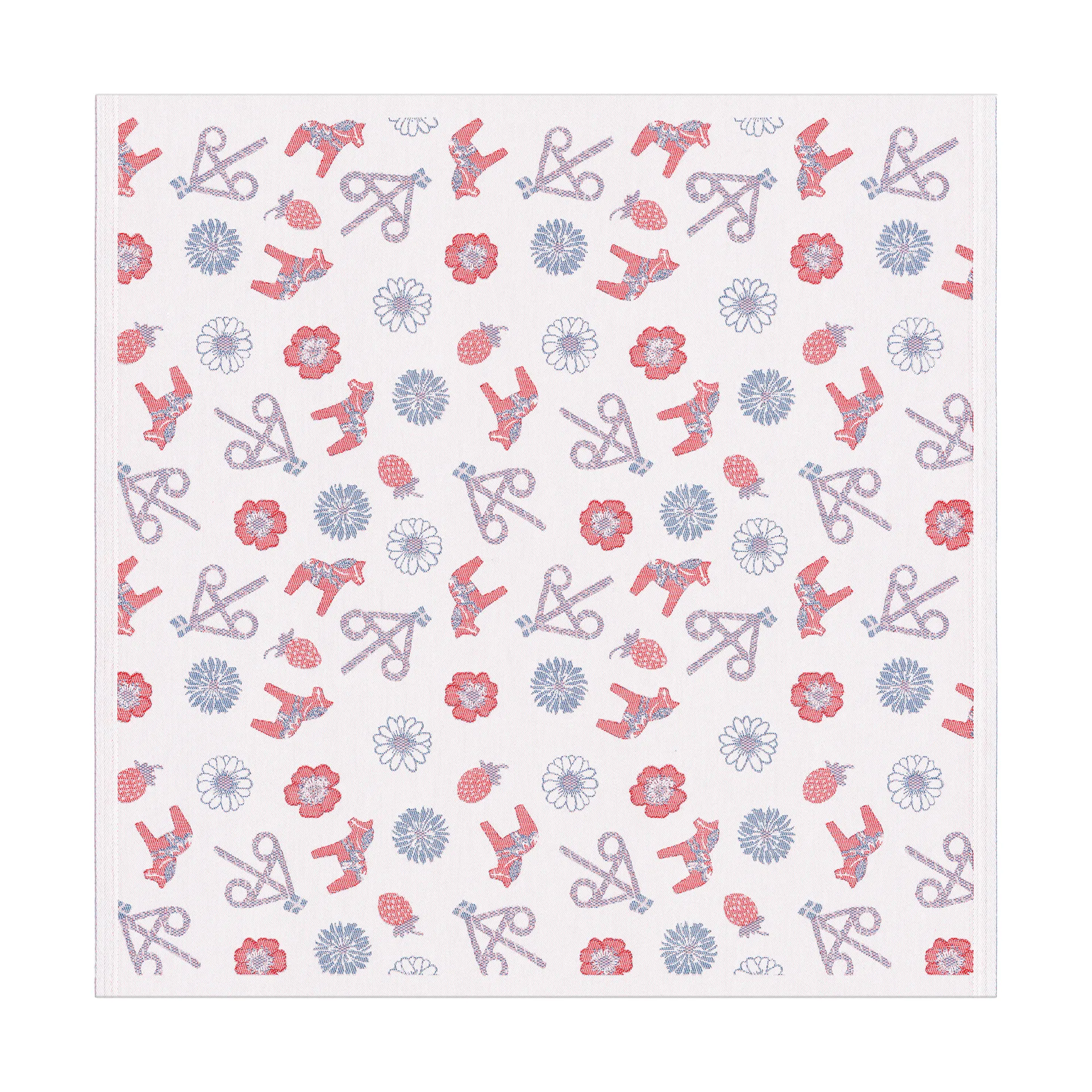 Dalasommer bordduk 75x75 cm, Blå Ekelund Linneväveri