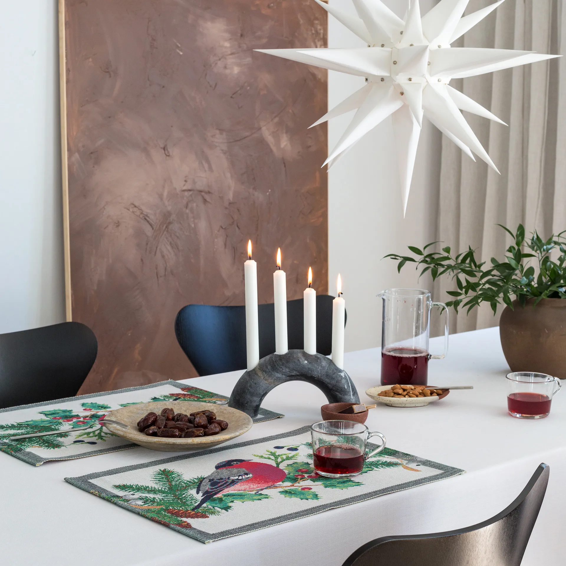 Domherre spisebrikke 35x48 cm, Multi Ekelund Linneväveri