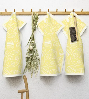 Easter Egg kjøkkenhåndkle 35 x 50 cm - Gul - Ekelund Linneväveri