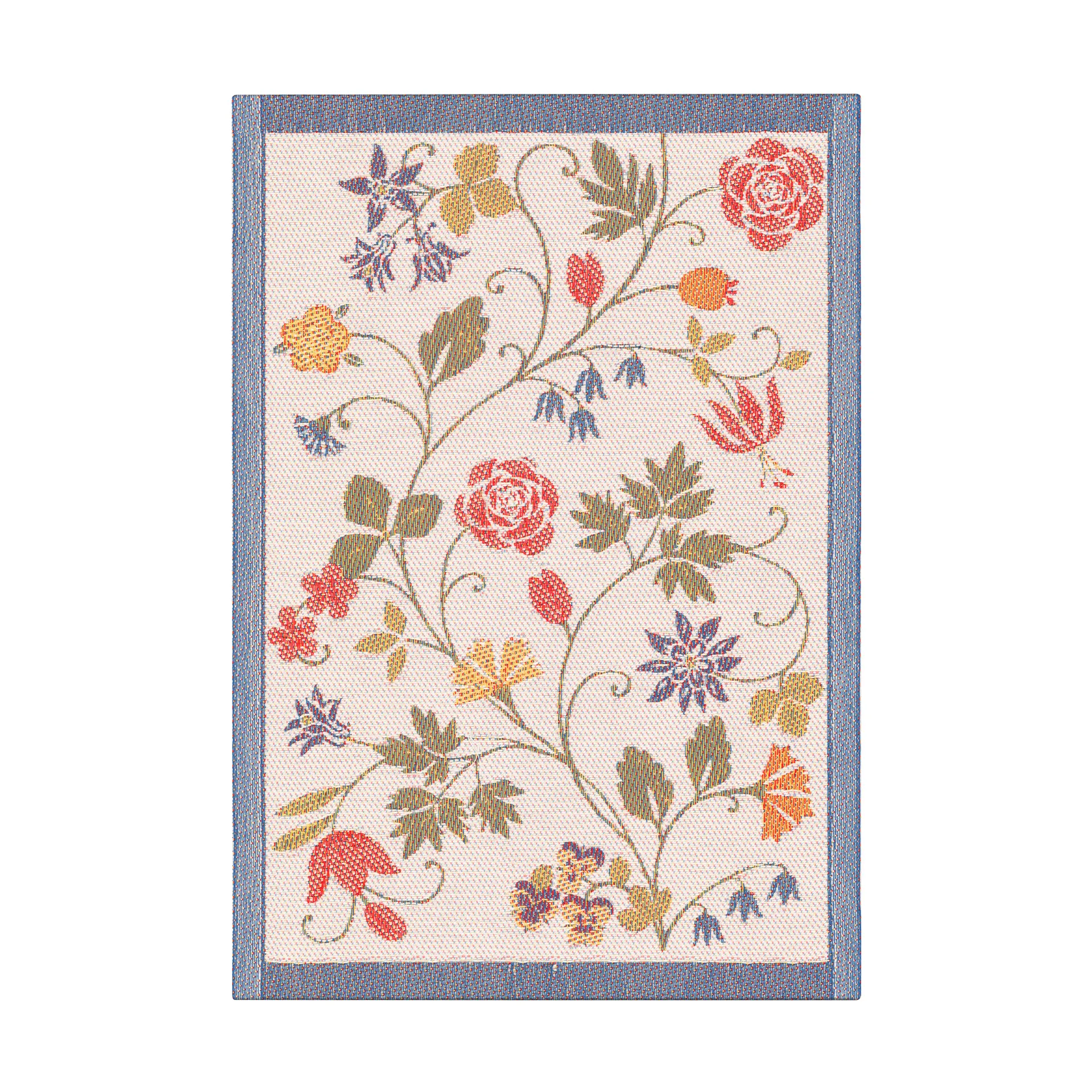 Flower kjøkkenhåndkle 35x50 cm, Rød-svart Ekelund Linneväveri