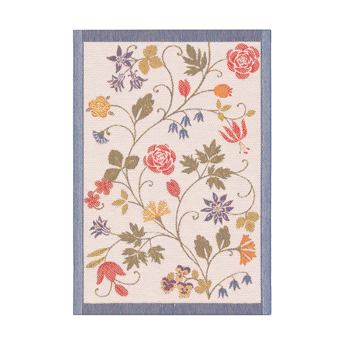 Ekelund Linneväveri Flower kjøkkenhåndkle 35x50 cm Rød-svart