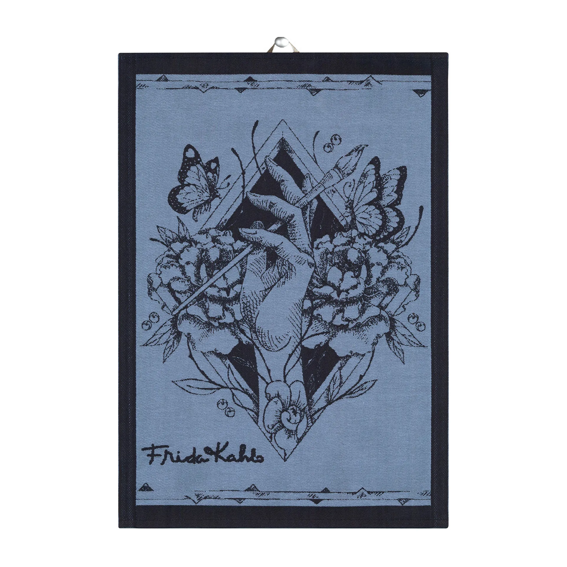 Frida Kahlo Amor Al Arte kjøkkenhåndkle 35 x 50 cm, Sort Ekelund Linneväveri
