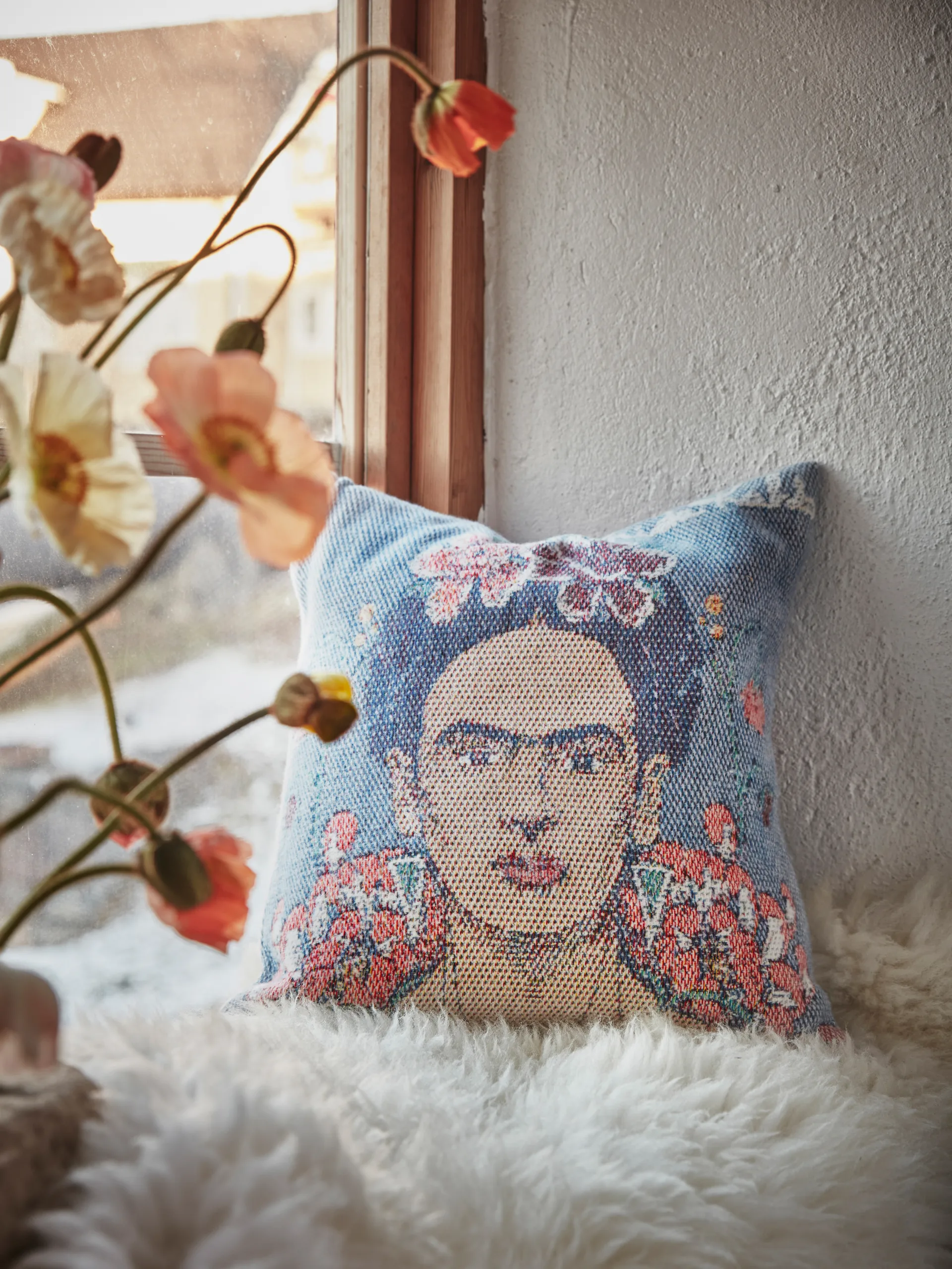 Frida Kahlo putevar 40 x 40 cm, Vida Ekelund Linneväveri