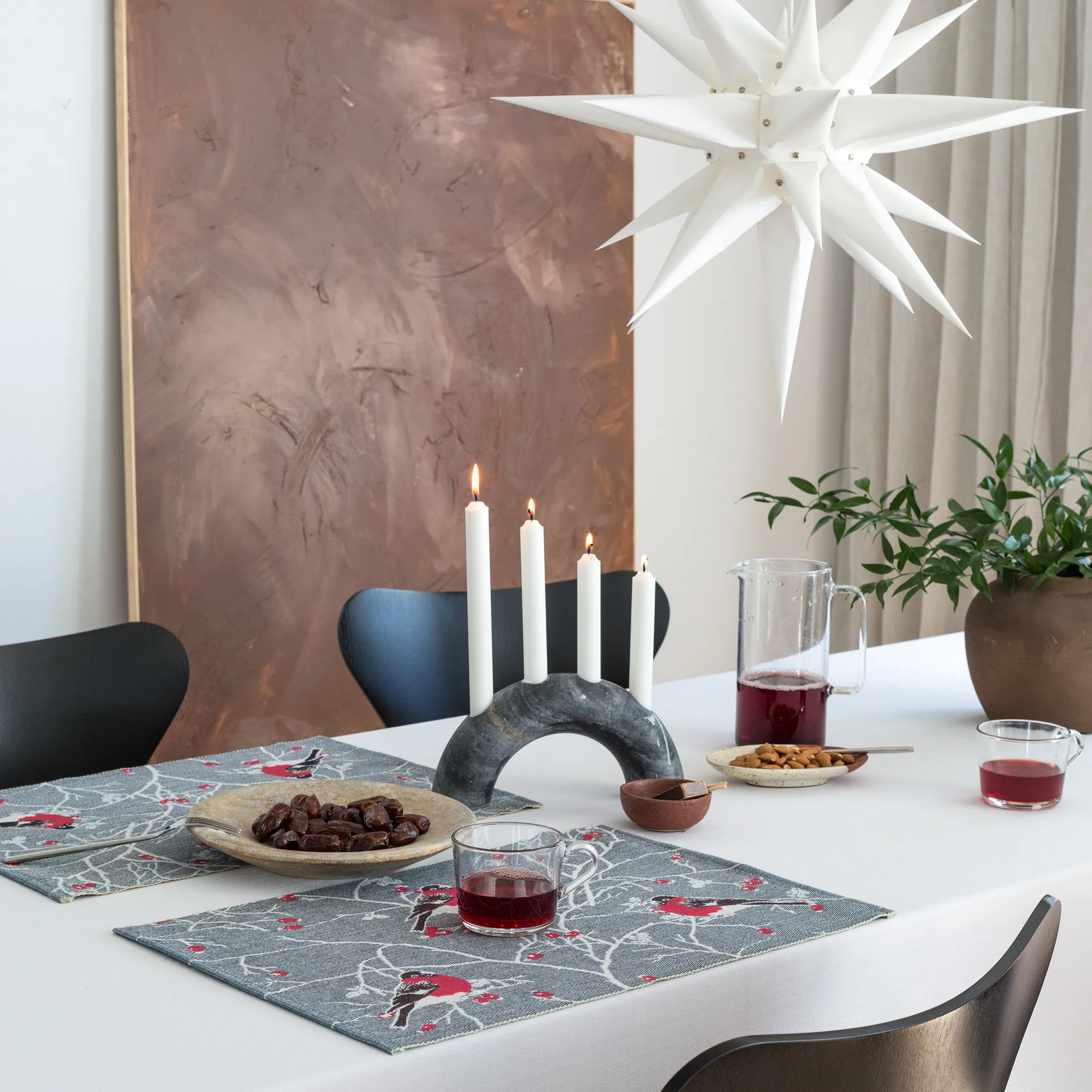 Frostkvist spisebrikke 35x48 cm, Grå Ekelund Linneväveri