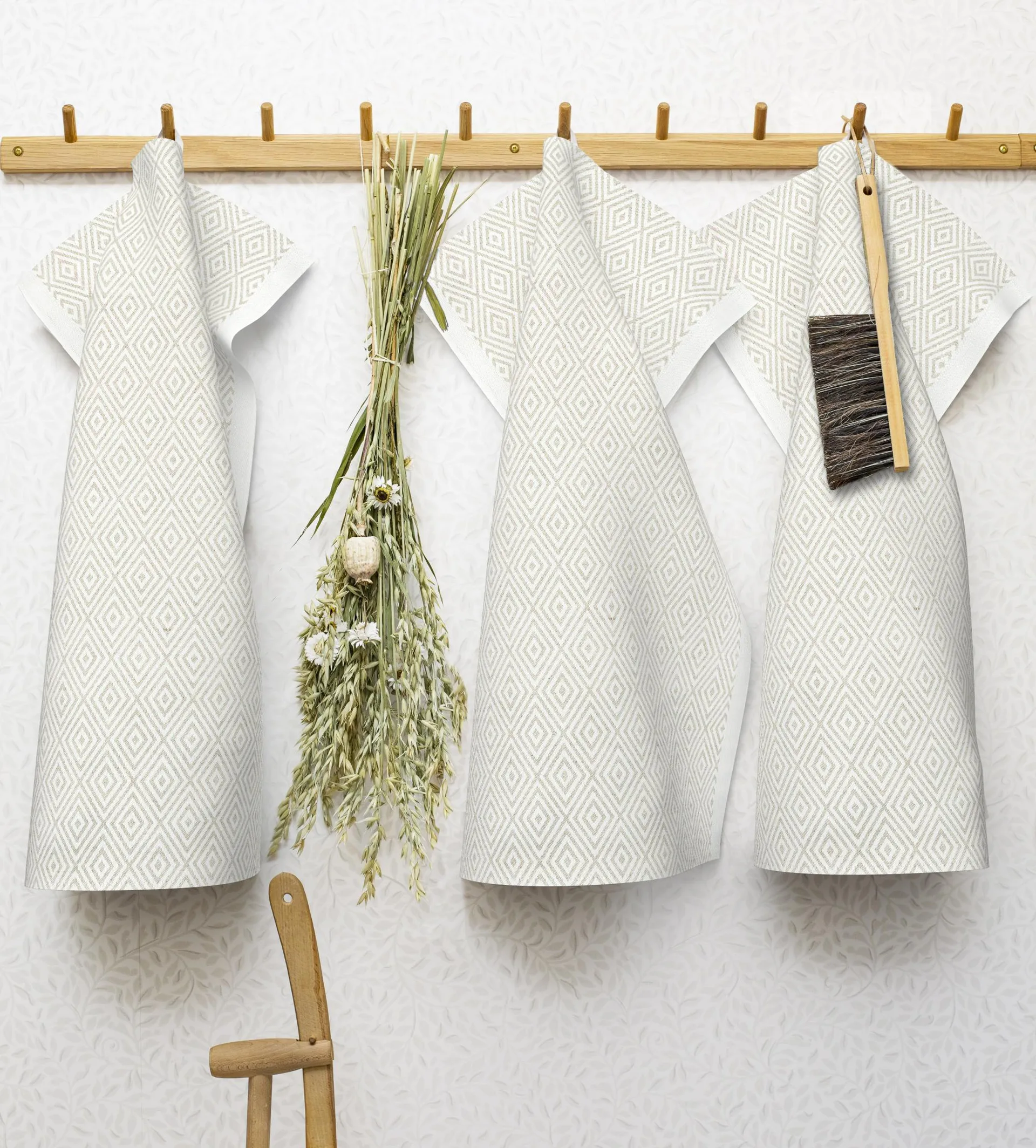 Gåsöga kjøkkenhåndkle ubleket, 35 x 50 cm Ekelund Linneväveri