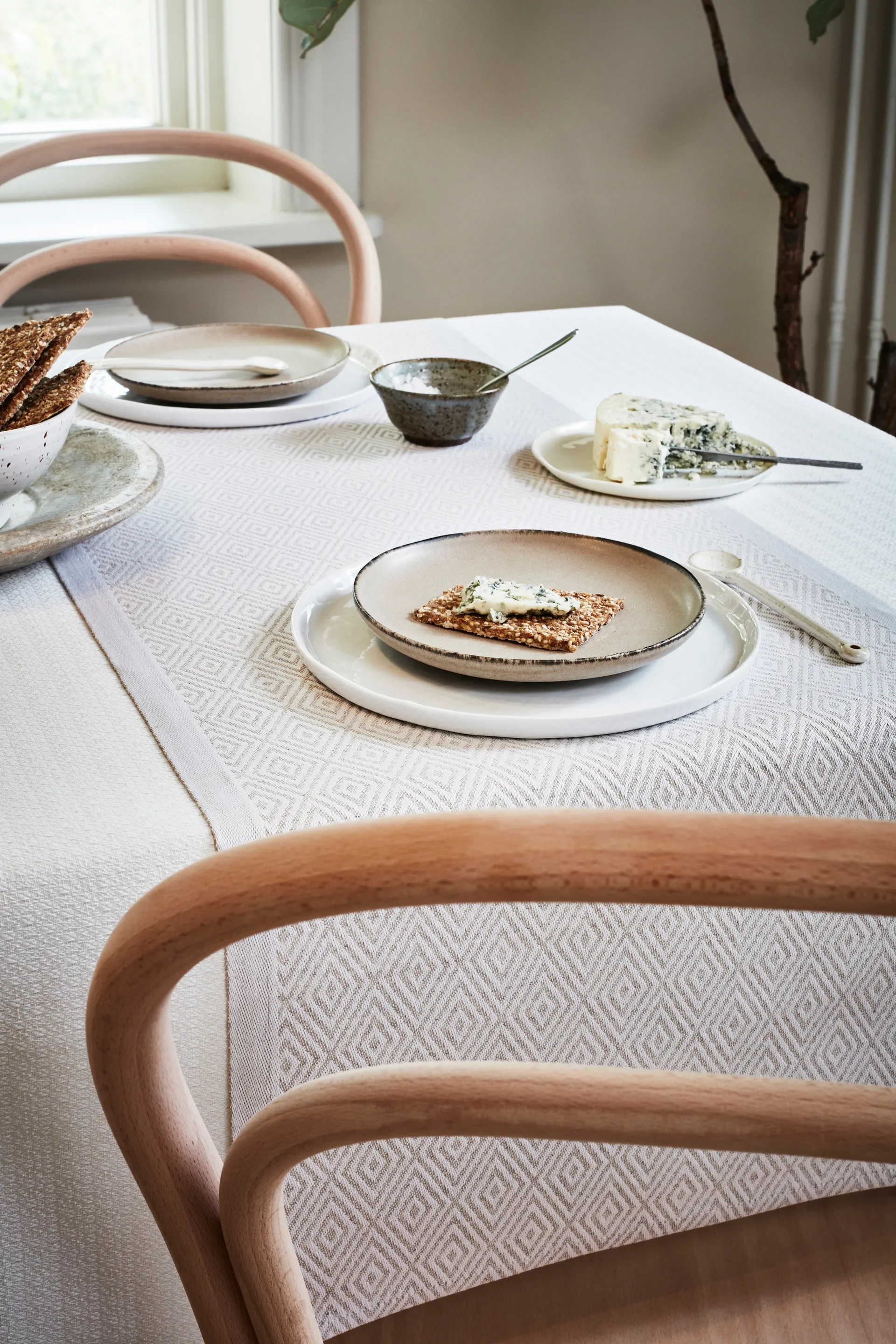 Gåsöga løper ubleket, 35 x 120 cm Ekelund Linneväveri