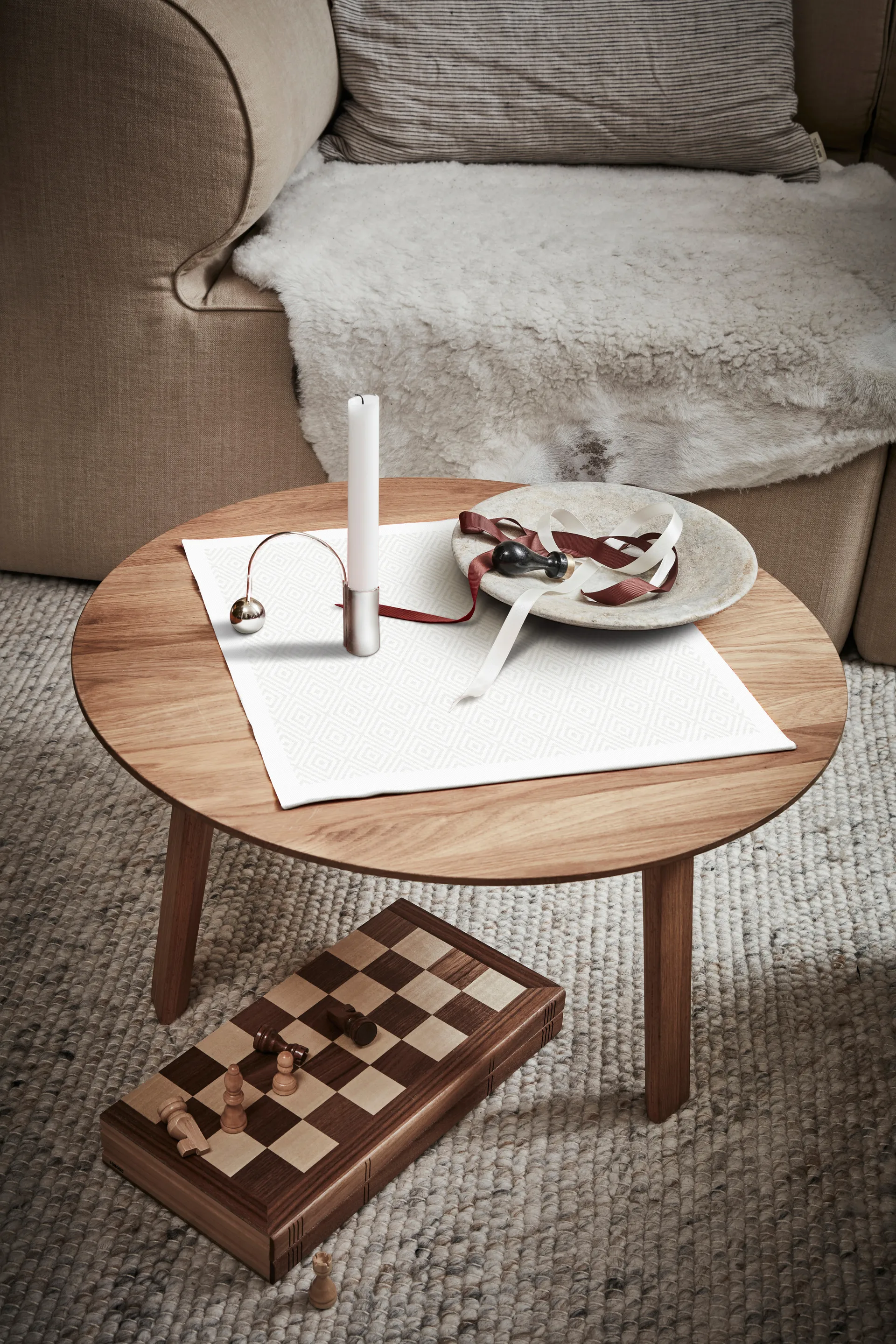 Gåsöga serviett bleket, 35 x 35 cm Ekelund Linneväveri