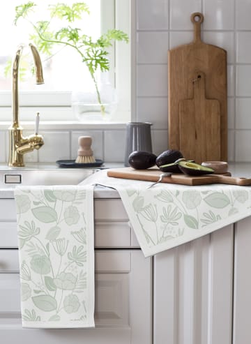 Grønnska kjøkkenhåndkle 35x50 cm - Grønn-hvit - Ekelund Linneväveri
