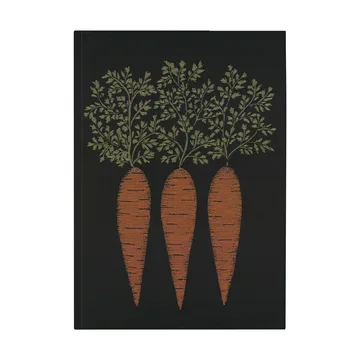 Gulrot kjøkkenhåndkle 48x70 cm - Svart-oransje - Ekelund Linneväveri