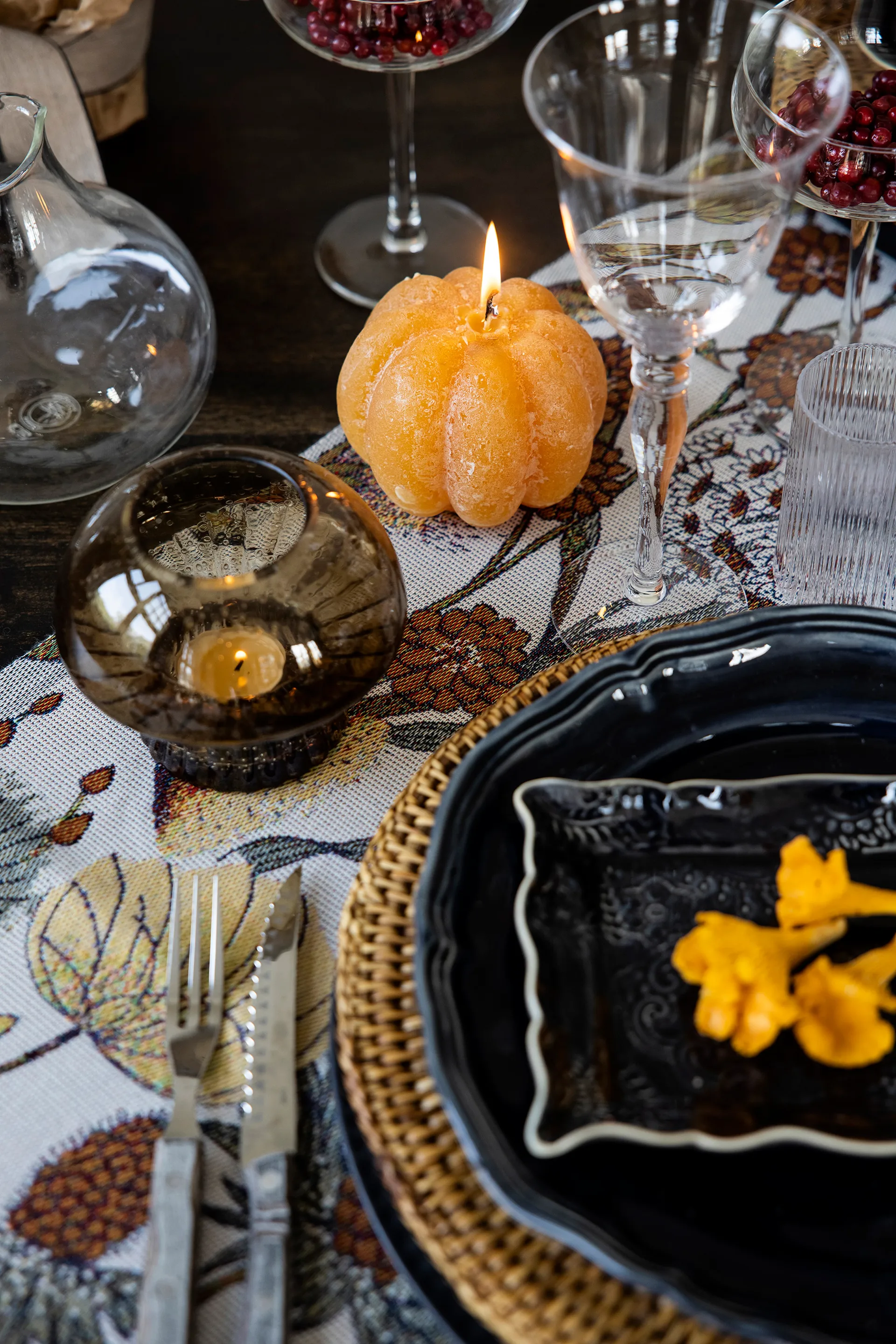 Høst bordløper 35x120 cm, Brunt-rød Ekelund Linneväveri