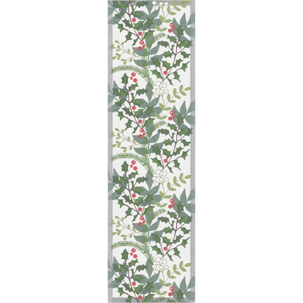 Bilde av Ekelund Linneväveri Julia bordsløper 35x120 cm Hvit-grønn