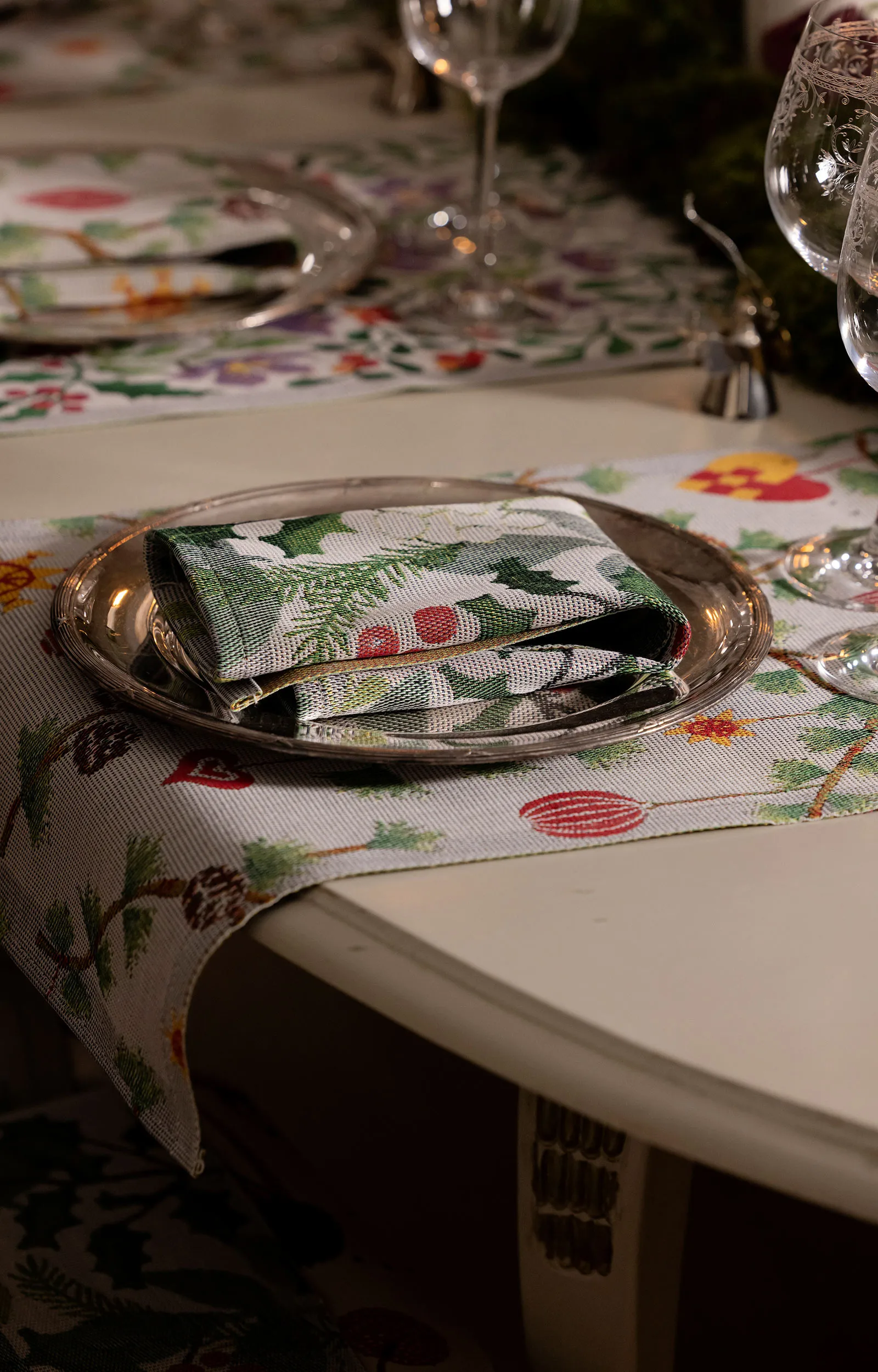 Julnatt kjøkkenhåndkle 35x50 cm, Svart Ekelund Linneväveri