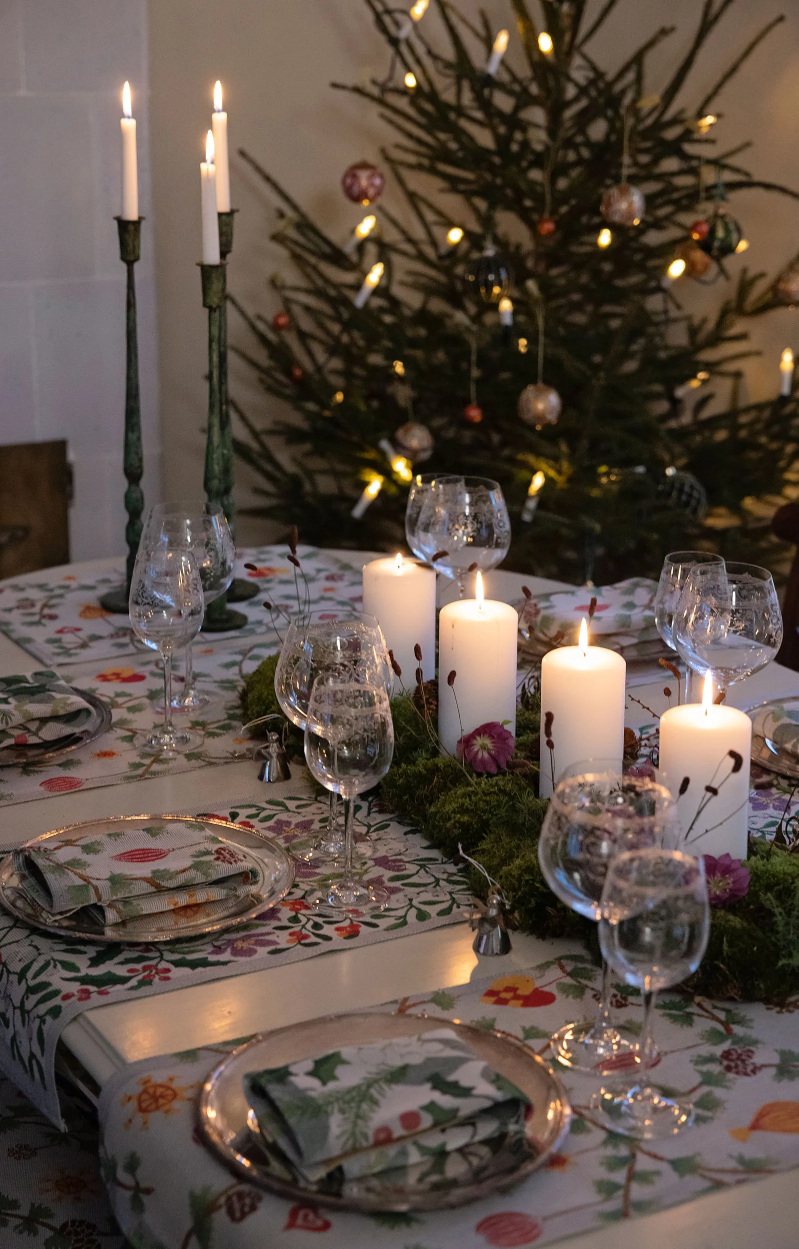 Julnatt kjøkkenhåndkle 35x50 cm, Svart Ekelund Linneväveri